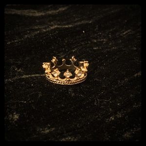 Gold Crystals Crown Like Ring